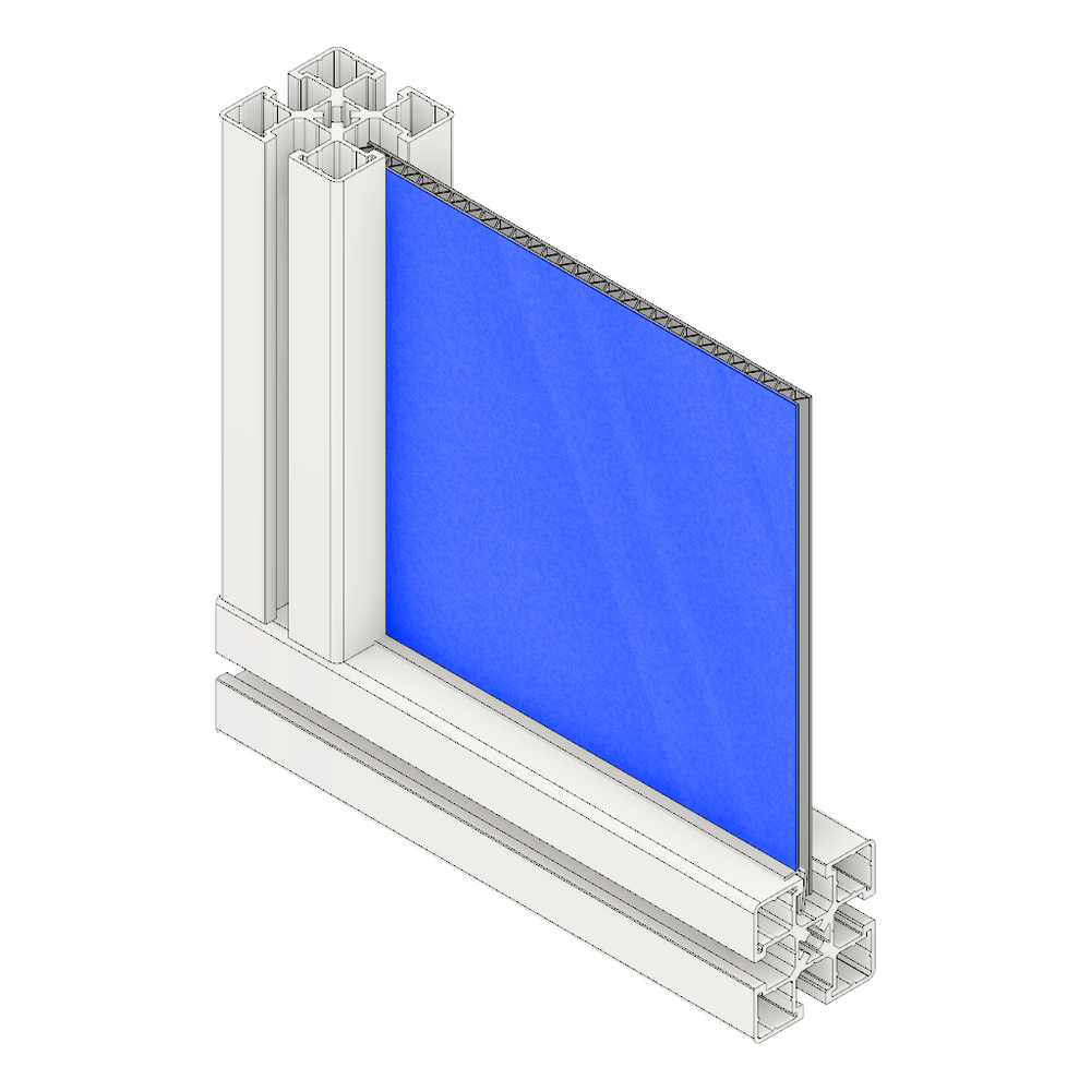 63-300-BL MODULAR SOLUTIONS PANELING<br>ALUMINUM  PANEL WITH A CORRUGATED PLASTIC CORE 6MM BLUE (4' X 8')